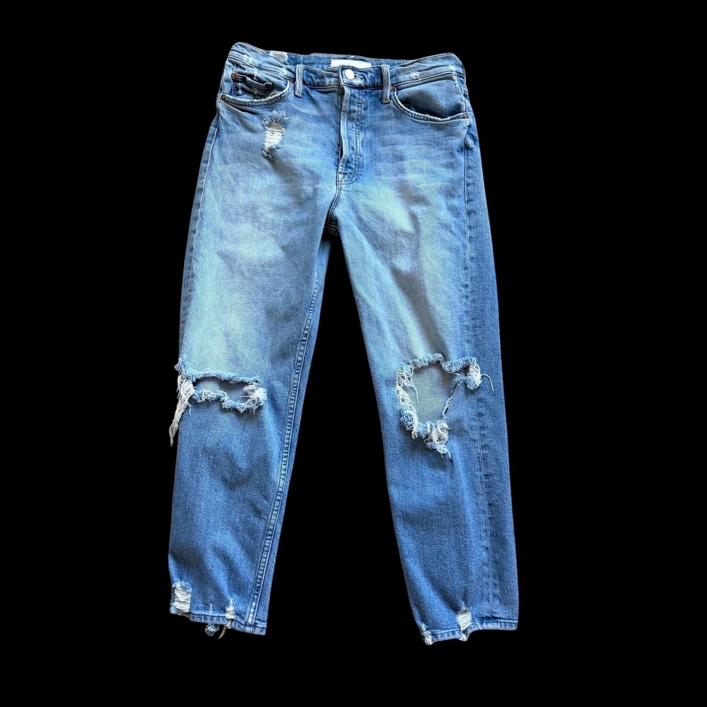 Mother The Tomcat The Confession Distressed Straight Leg Jeans Size 31